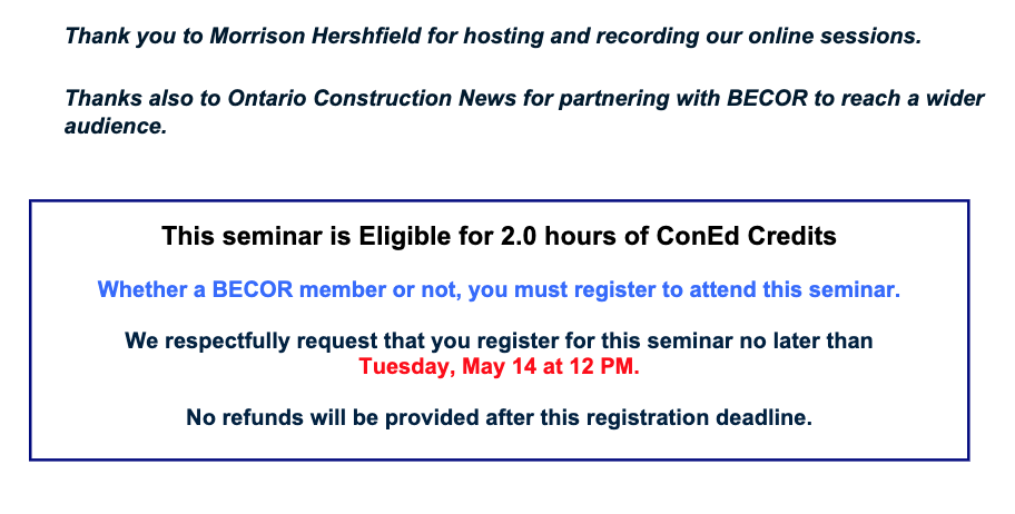 May 15th seminar instructions